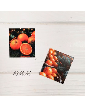 Листівка бірка Мандарини 50х45мм (5шт)