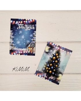  Листівка Happy New Year (ялинка з кулями) 100х70мм - 1шт