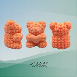 Силіконова форма люкс 3D Ведмедик у трояндах із серцем-foto3