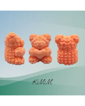 Силіконова форма люкс 3D Ведмедик у трояндах із серцем-foto3