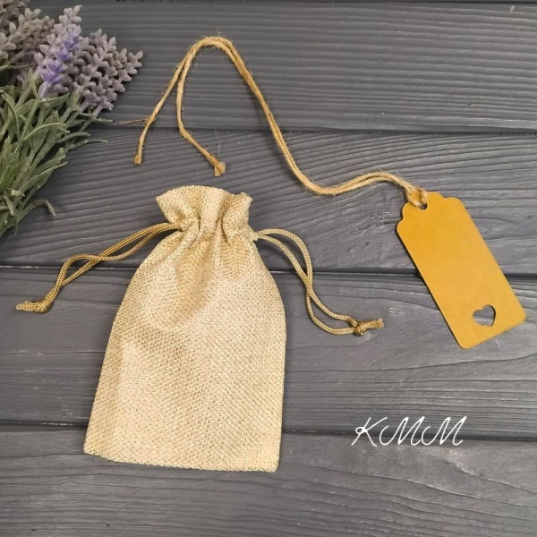 Мешочек льняной с биркой 100х150мм - 1шт.