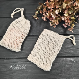 Мішечок із сизалі зі шнурком для мила 14смх9см - 1шт.