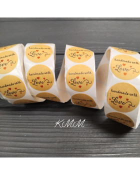 Наклейка Handmade with love 4 крафт 10шт Наклейка Handmade with love 4 крафт 10шт