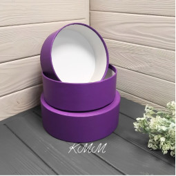 Капелюшна коробка низька Фіолетова - D16 висота 6см-foto3