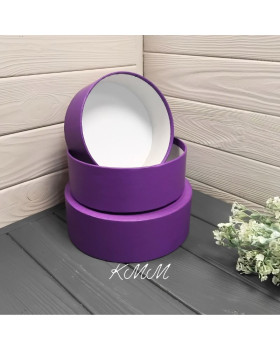 Капелюшна коробка низька Фіолетова - D16 висота 6см-foto3