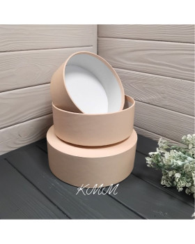 Капелюшна коробка низька Персик D16 висота 6см-foto3