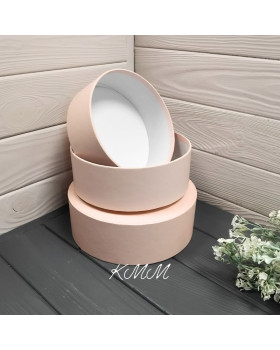 Капелюшна коробка низька Пудра D16 висота 6см-foto2