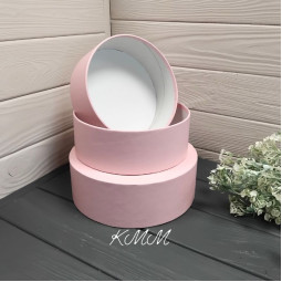 Капелюшна коробка низька Рожева D16 висота 6см-foto2