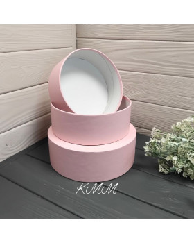 Капелюшна коробка низька Рожева D16 висота 6см-foto2