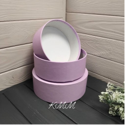 Капелюшна коробка низька Лаванда D16 висота 6см-foto4