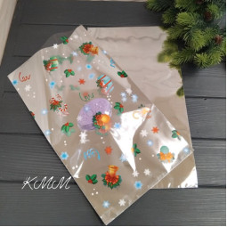 Пакет Новогодний полупрозрачный 350х200мм -1шт.-foto2