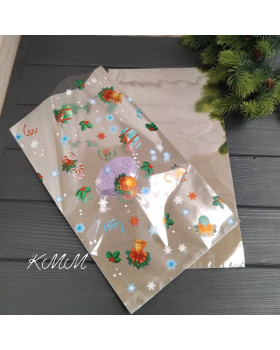 Пакет Новогодний полупрозрачный 350х200мм -1шт.-foto2