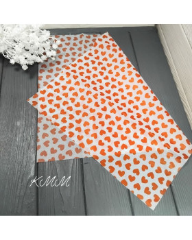 Папір тишью Червоні серця 50см * 35см - 1шт.