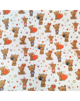 Папір пакувальний Ведмедик з сердечками ширина 50см -1м-foto2