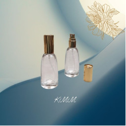 Флакон парфумерний скляний Рім прозорий з золотим розпилювачем 20мл