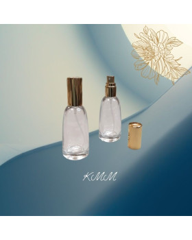 Флакон парфумерний скляний Рім прозорий з золотим розпилювачем 20мл