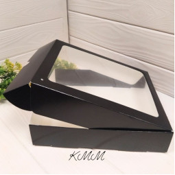 Коробка с окном 240х200х50мм с ДЕФЕКТОМ -  черный-foto2