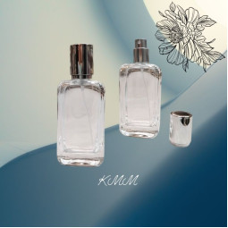 Флакон парфюмерный стеклянный Шабо прозрачный с серебряным распылителем 50мл