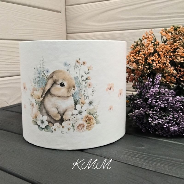 Капелюшна коробка Біла з кроликом - 16см / 14см