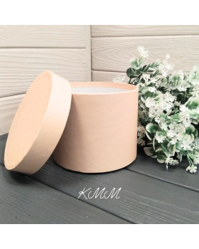 Шляпная коробка с крышкой Персик D120ммх140мм Шляпная коробка с крышкой Персик D120ммх140мм