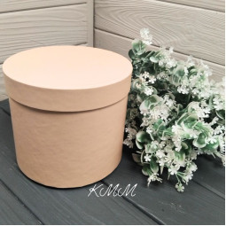 Шляпная коробка с крышкой Персик D120ммх140мм-foto2