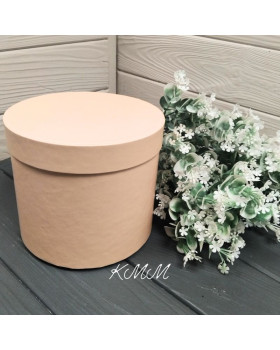 Шляпная коробка с крышкой Персик D120ммх140мм-foto2