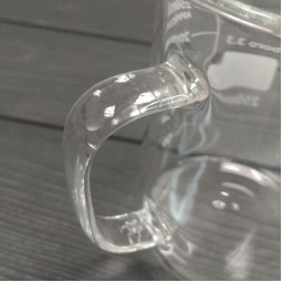 Дефект! Кружка мірна скляна з ручкою термостійка 250мл-foto2