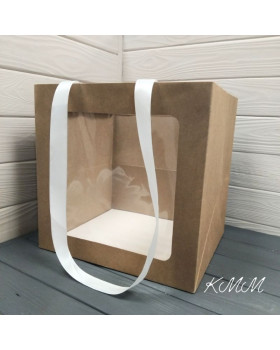 Сумка - переноска с окном  Крафт  (29,5смх30см х26см) - 1шт