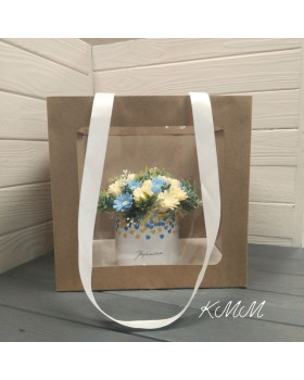 Сумка - переноска с окном  Крафт  (29,5смх30см х26см) - 1шт-foto3