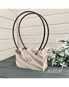 Сумка міні  з круглими ручками Шовк  "Love Always & Forever" 160х70х100мм