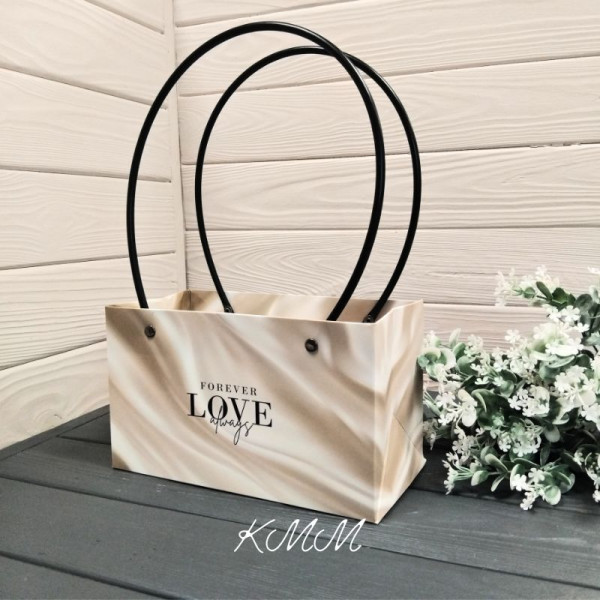 Сумка з круглими ручками Шовк "Love Always & Forever" (220х110х130мм)