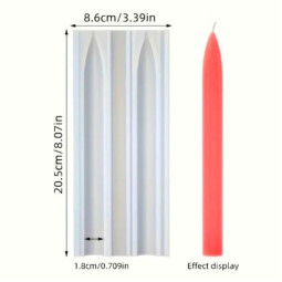 Форма силиконовая с замками Свеча прямая гладкая  D18мм, высота 20см-foto3