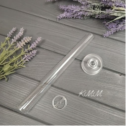 Форма акриловая Свеча Столовая  25см х D1,8см с держателем для фитиля и подставкой-foto4