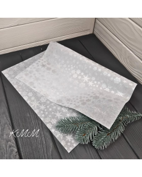 Папір тишью Сніжинки Срібло 50см * 35см - 1шт.