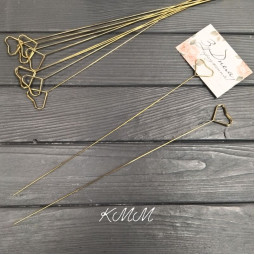 Держатель для открытки металлический 34см Сердце - 1шт.