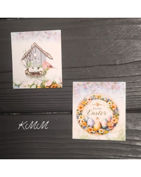 Листівка бірка Happy Easter Шпаківня 50х45мм (5шт)