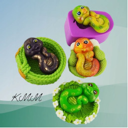 Силиконовая форма люкс 3D Змея Милашка-foto2