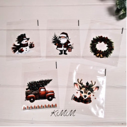 Пакет прозрачный "Новогодний" с клейкой лентой 100х100мм - 5 шт. Пакет прозрачный "Новогодний" с клейкой лентой 100х100мм - 5 шт.