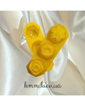 Силіконова форма планшет Кекс та 2 квітки (планшет 3шт) Силіконова форма планшет Кекс та 2 квітки (планшет 3шт)