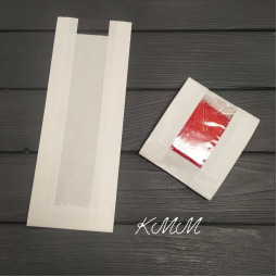 Пакет Белый бумажный с прозрачной вставкой Саше 100х280мм -1шт-foto2