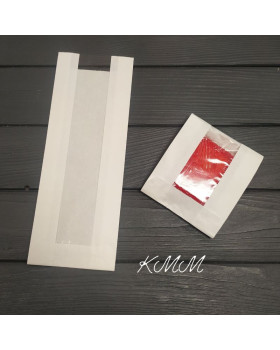 Пакет Білий паперовий із прозорою вставкою 100х280мм  - 1 шт.-foto2