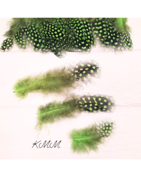 Перо Зелене з принтом декоративне - 3 шт