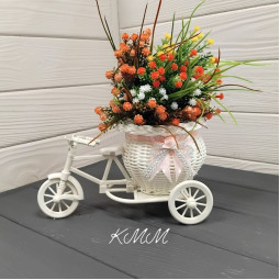 Кашпо Велосипед з рожевою стрічкою