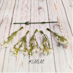 Гипсофила силиконовая с тычинками - ветка, белая-foto2