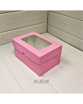 Коробка з вікном Рожева 160х110х85мм