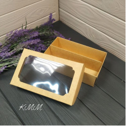 Коробка с перегородкой Крафт на 2 ячейки 200х120х60мм-foto3