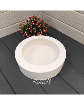 Коробка "тубус" біла кругла з вікном 210х60мм-foto2