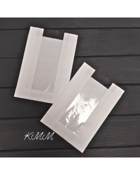 Пакет Білий паперовий з прозорою вставкою Саші 210х140мм - 1 шт