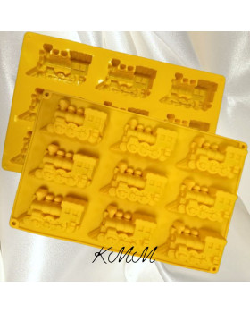 Силиконовая форма (планшет) Паровоз 9шт.