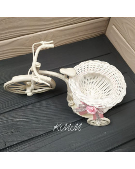 Кашпо Велосипед Ровер з великим колесом та рожевою стрічкою-foto2